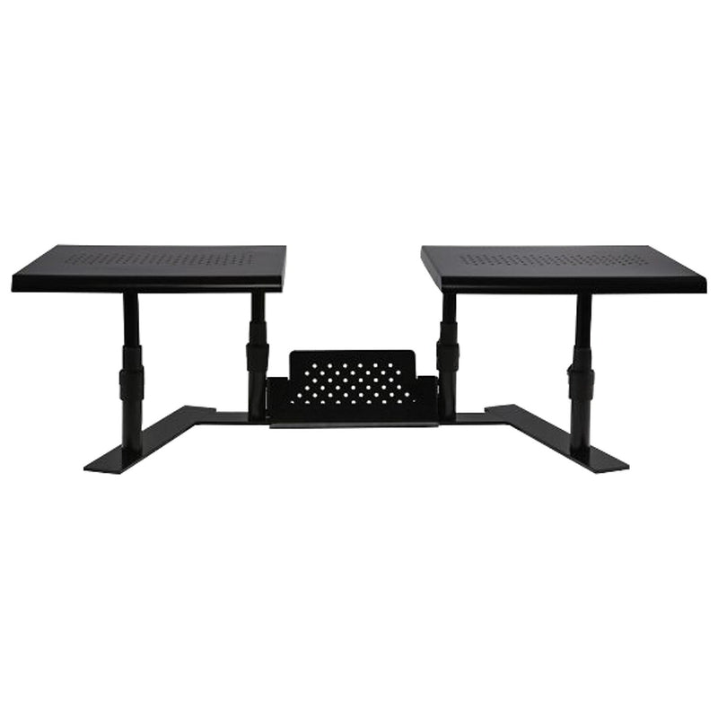 Allsop Metal Art ErgoTwin Adjustable Dual Monitor Stand, Up to 24" Monitors, Black (ALS31883)
