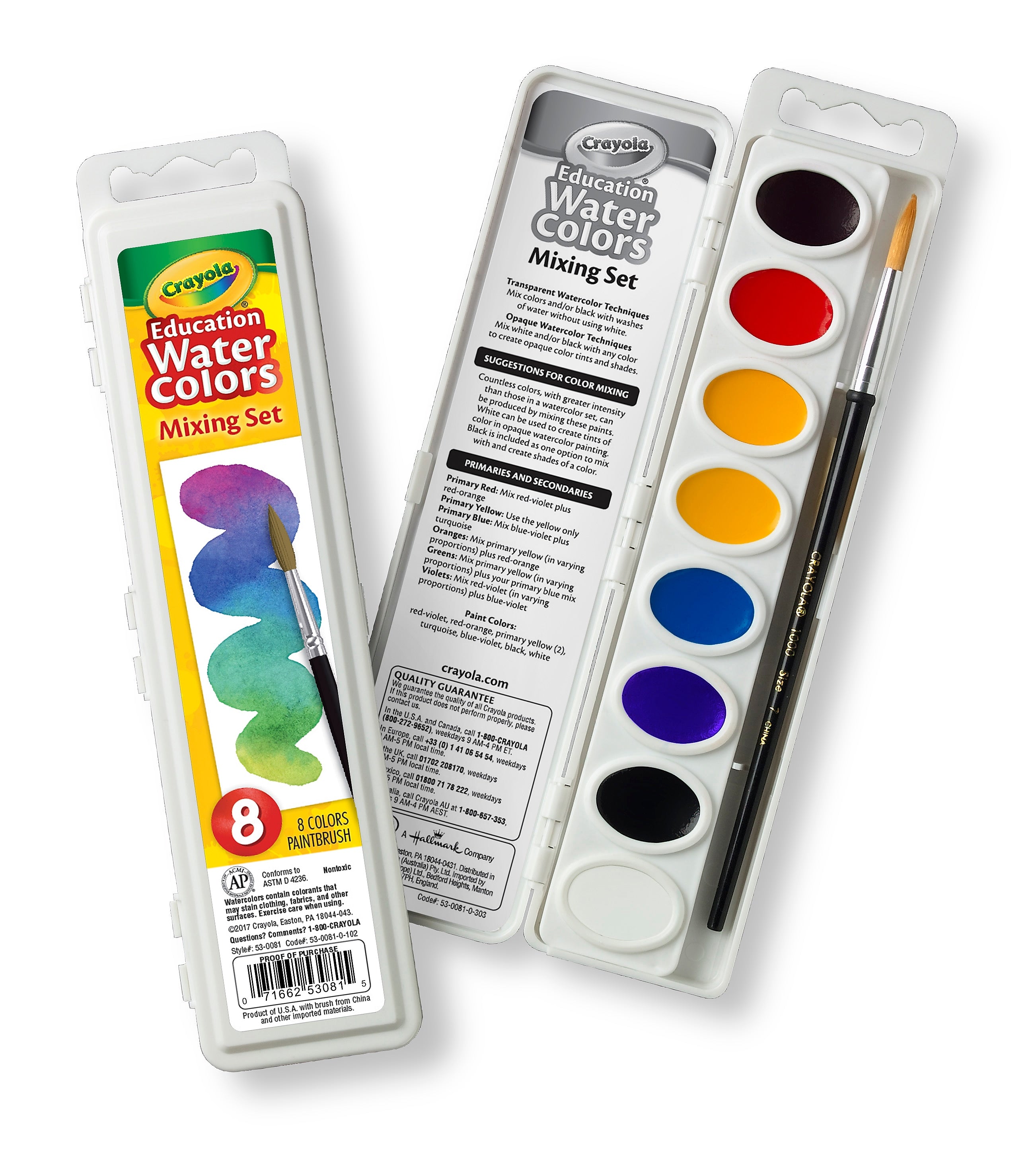Crayola Water Color Mixing Set, Assorted Colors (53-0081)