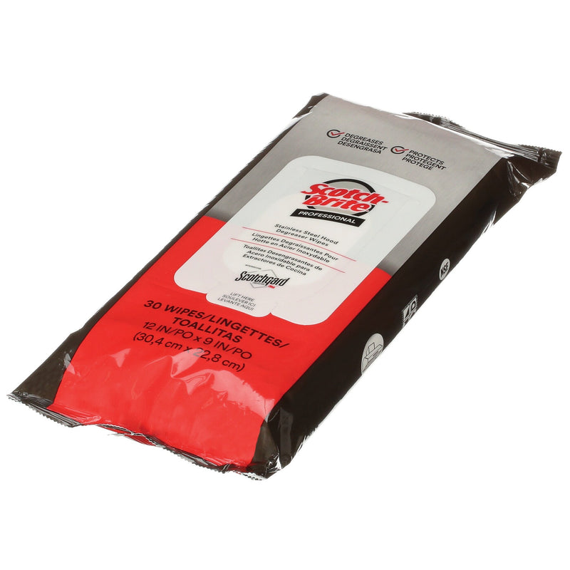 Scotch-Brite Stainless Steel Hood Degreaser Wipes, 30/Pack, 6 Packs/Case (SS-WIPES)