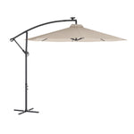 Flash Furniture Sedona Round Cantilever Umbrella with 32 Solar LED Lights, Tan (GMWLUU012TAN)