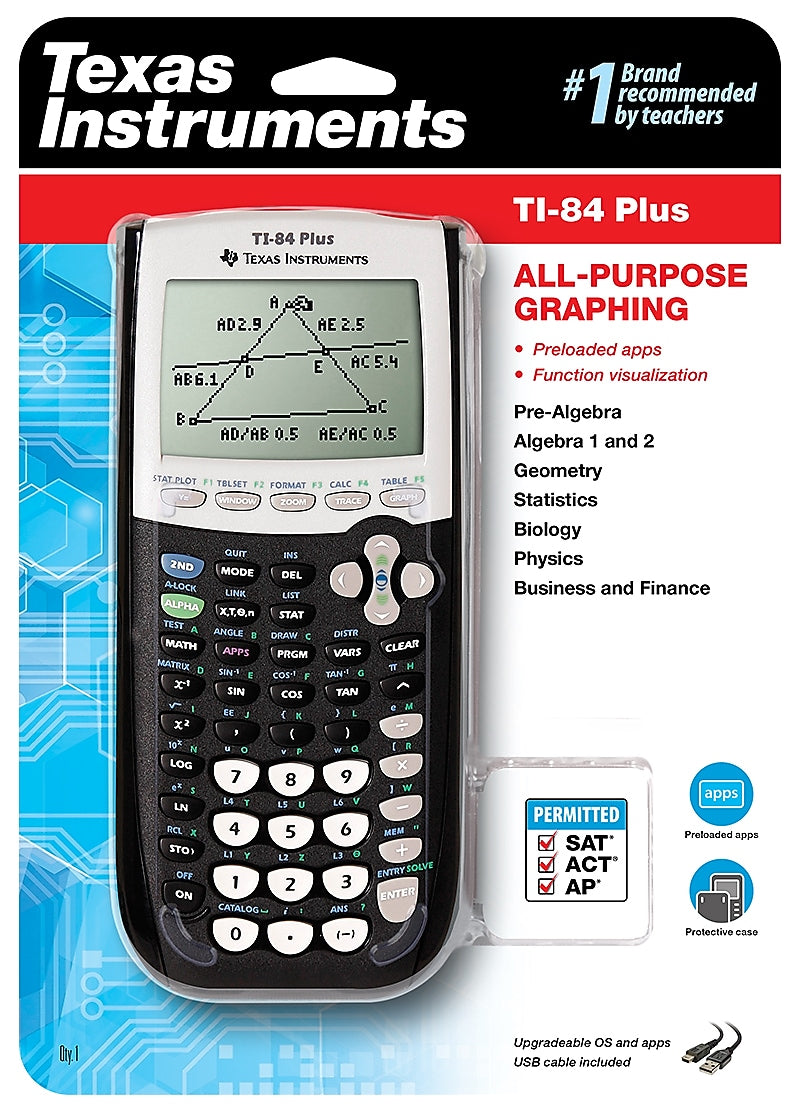 Texas Instruments TI-84 PLUS Graphing Calculator, Black (TI84PLUS)