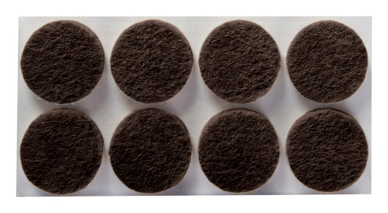 Scotch Round Felt Pads, 1", Brown, 32/Pack (SP822-NA)