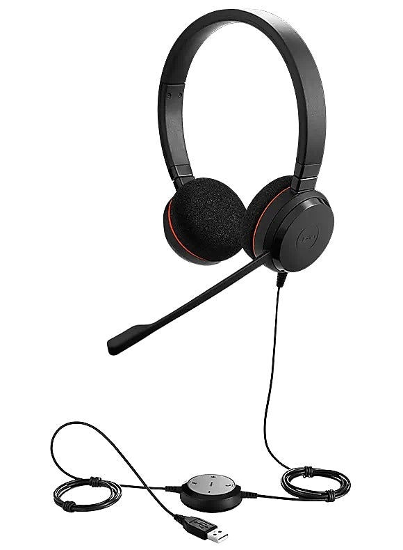 Jabra MS stereo Noise Canceling Stereo Headset Microphone, Over-the-Head, Black (GSA4999-823-109)