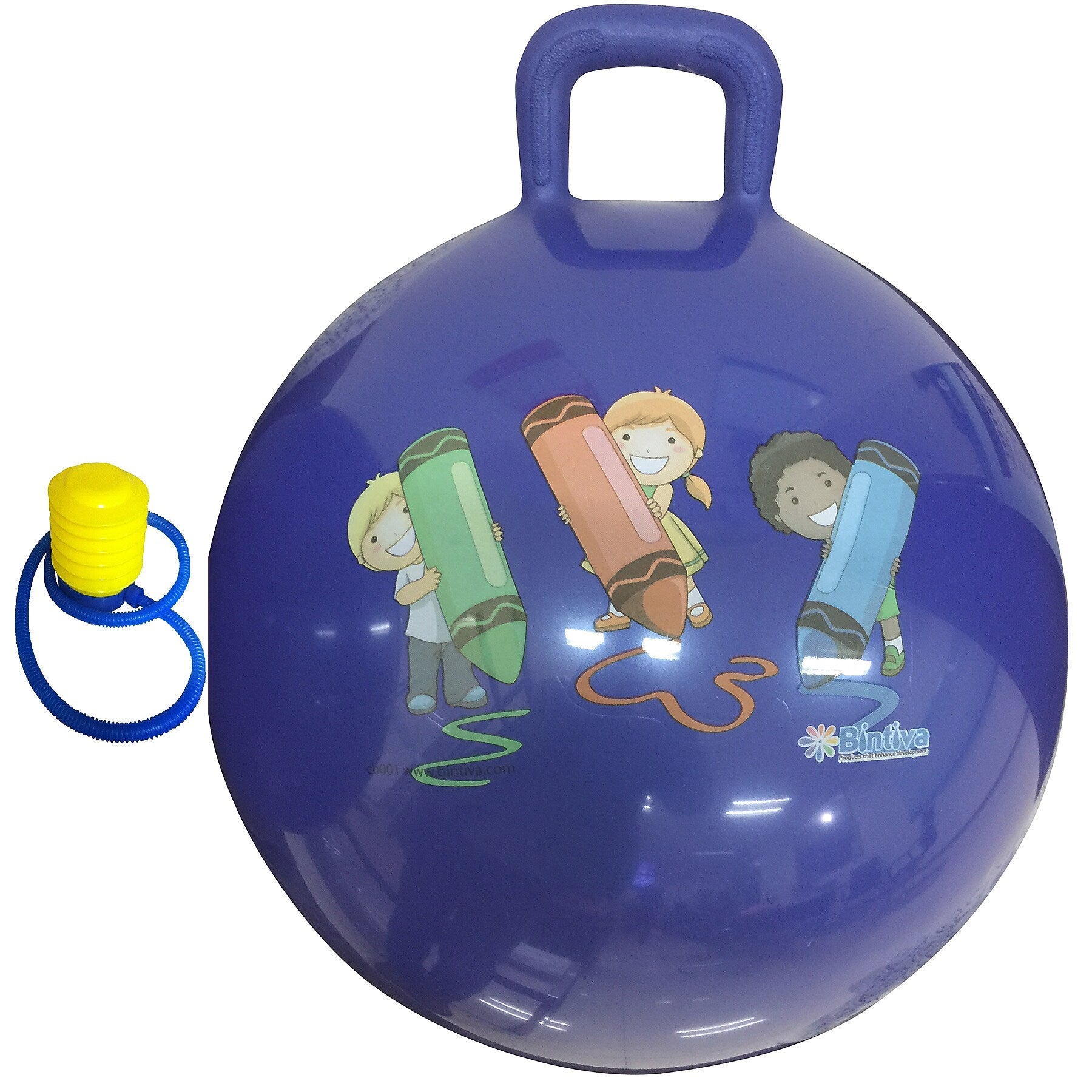 Bintiva Hippity Hop Jump Ball With Foot Pump, Blue (BNVBNHOPBALL45BLUBT)