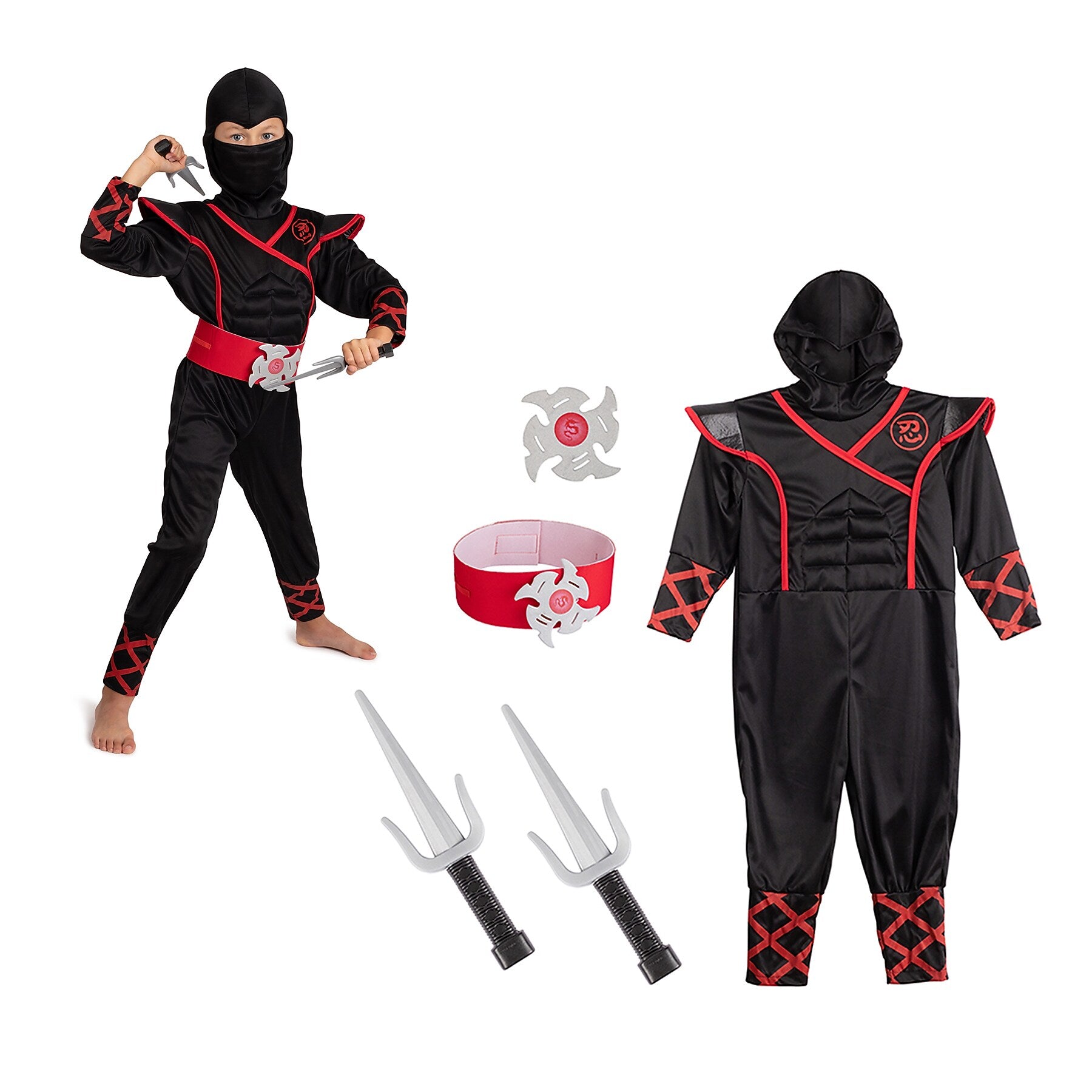 Bintiva Dress Up/Drama Play Ninja Trunk Set, 6 Pieces/Set (BNVBT035)