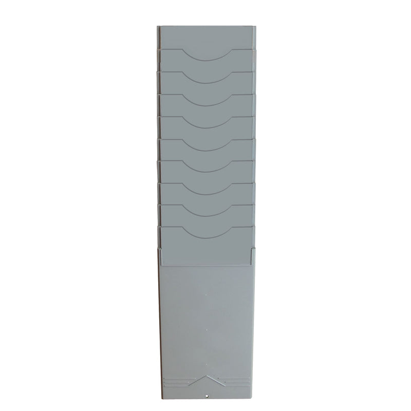 Pyramid Time Systems Time Card Rack, 9.25" H x 5.125" W x 2.25" D, 10 Pockets (400-10)