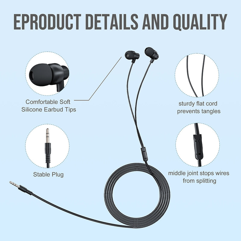 TechProtectus Premium 3.5mm Wired Earbuds, Black (TP-EARS3.5-BK)