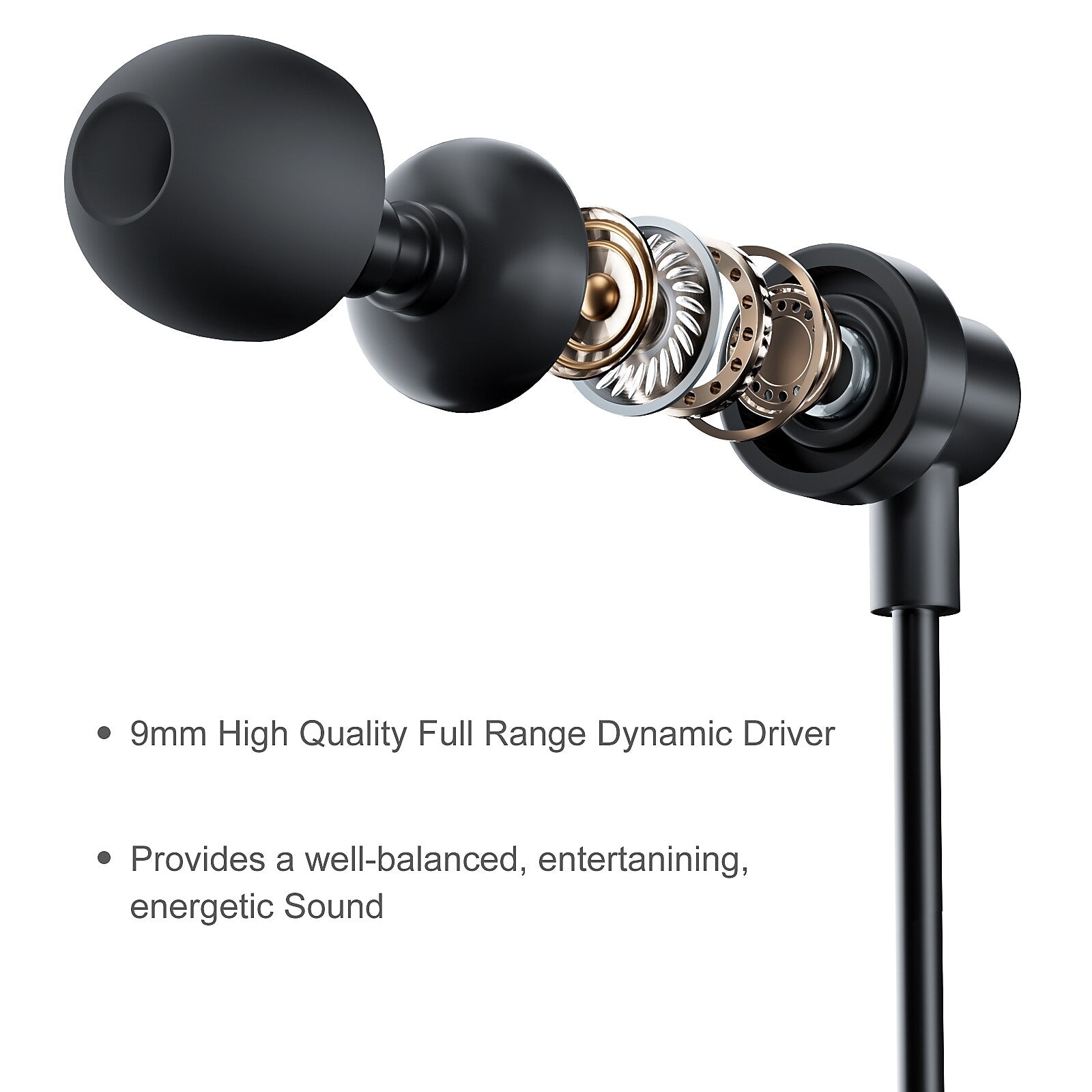 TechProtectus Premium 3.5mm Wired Earbuds, Black (TP-EARS3.5-BK)