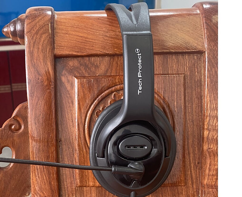 TechProtectus 3.5MM Noise Cancelling Headphone, Black (TP-H13H-3.5MM)