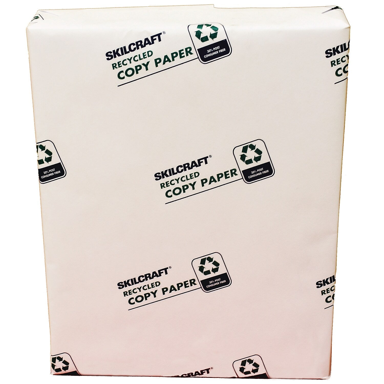 AbilityOne Skillcraft 30% Recycled 8.5" x 11" Copy Paper, 20 lbs. White, 500 Sheets/Ream, 3 Reams