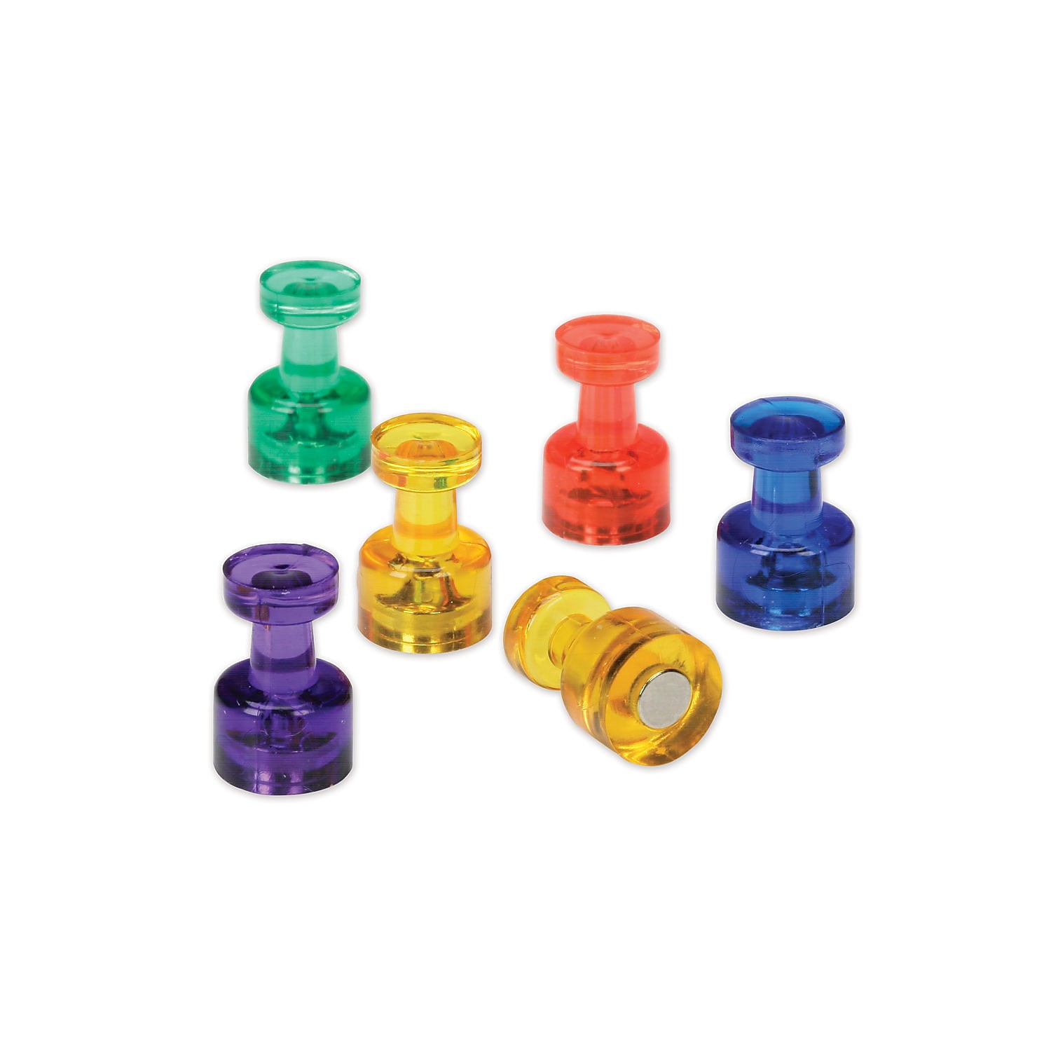 AbilityOne Skillcraft Magnetic Pushpins, Assorted Colors, 6/Pack (7510-01-687-5678)