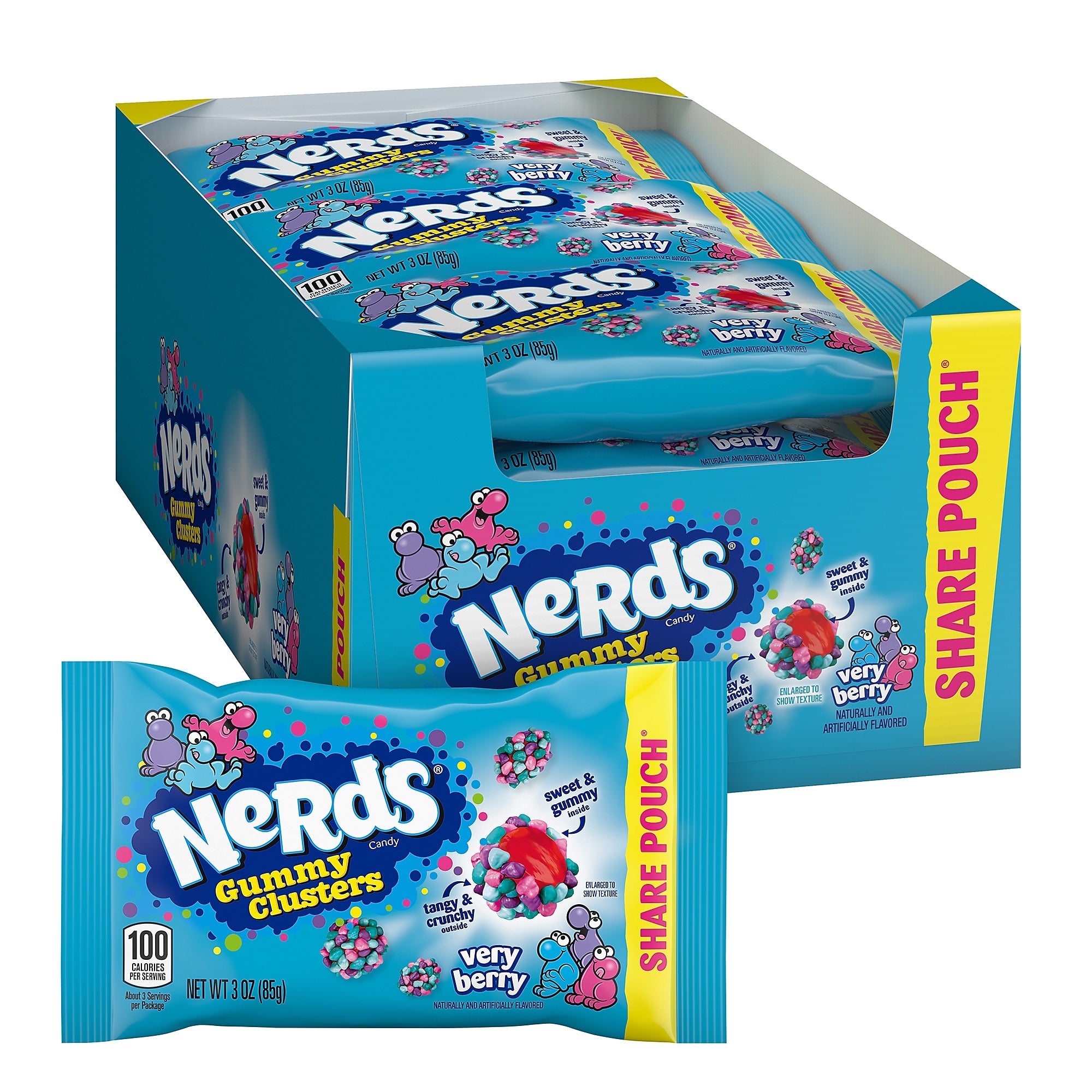 Nerds Very Berry Gummy Clusters Share Pack, 3 oz., 12/PK (220-02361)