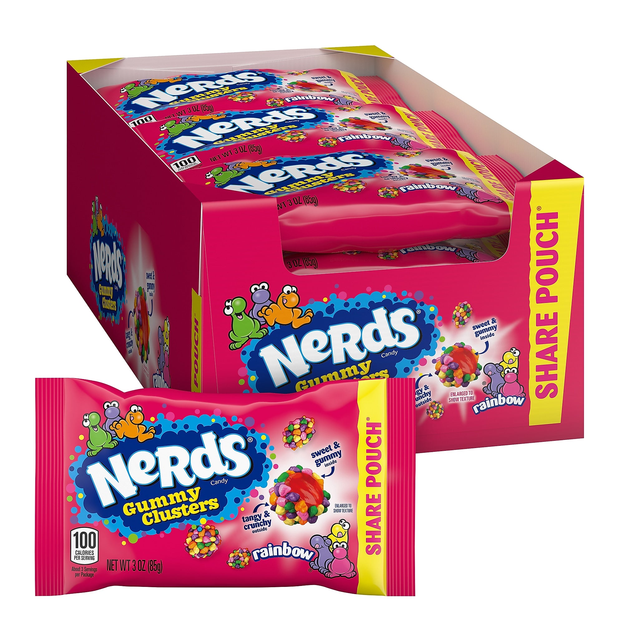 Nerds Rainbow Gummy Clusters Share Pack, 3 oz., 12/Pack (220-02360)