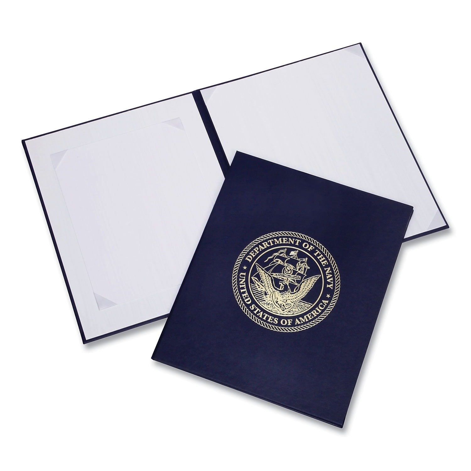 AbilityOne SKILCRAFT Award Certificate Holder, 11.5" x 14.5", Navy Blue/Gold (7510-01-701-1808)