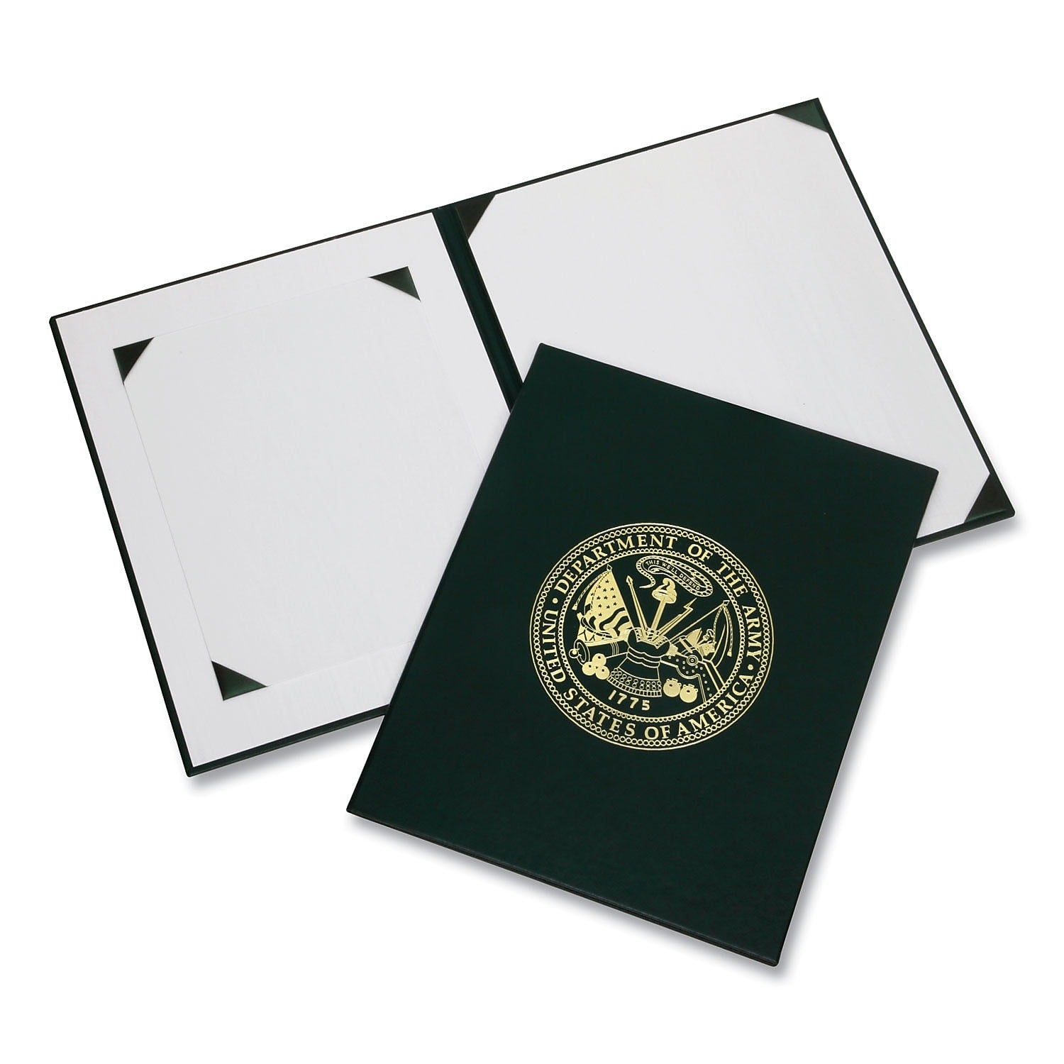 AbilityOne SKILCRAFT Award Certificate Holder, 11.5" x 14.5", Green/Gold (7510-01-701-1805)