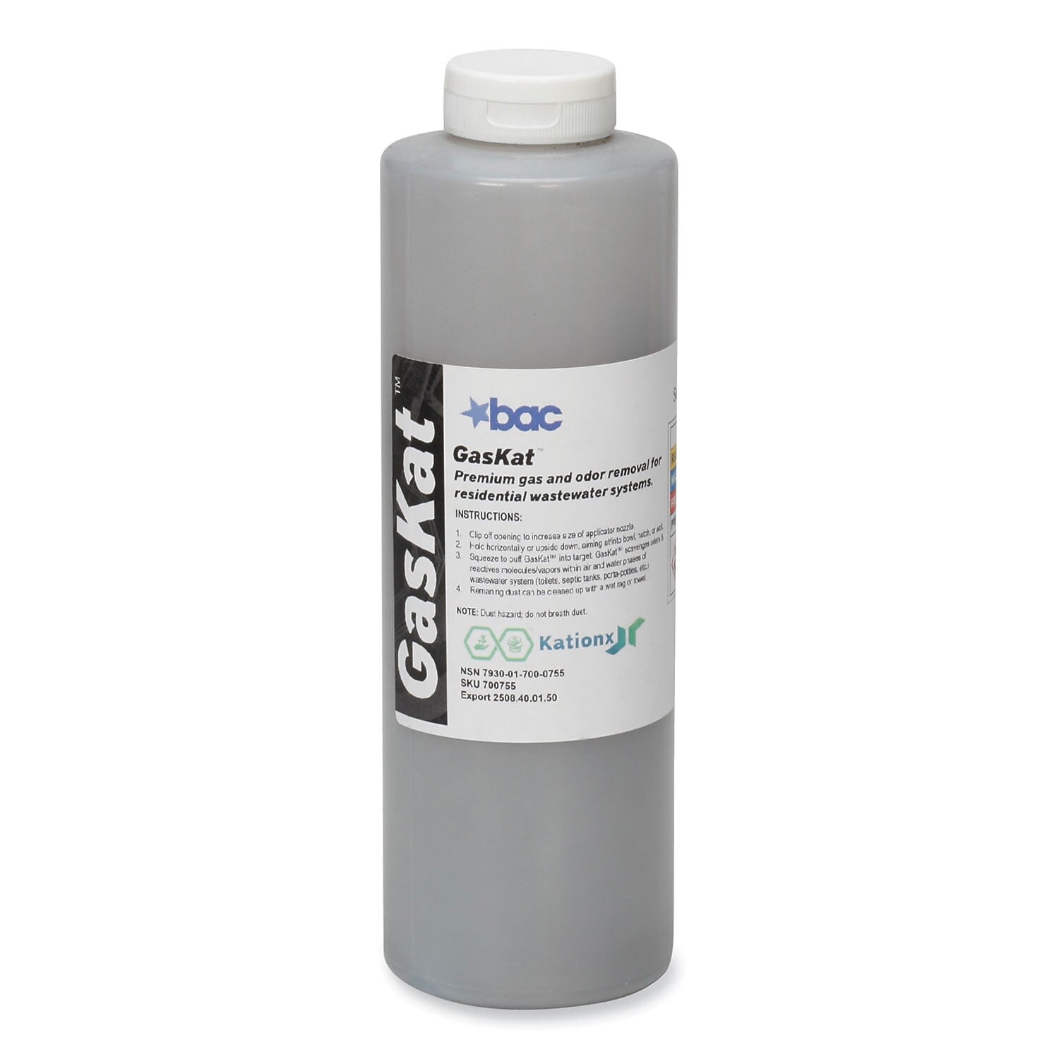 AbilityOne SKILCRAFT GasKat Specialty Cleaner, Odor and Toxic Gases Remover, Unscented, 24 oz Bottle, 12/Box (7930-01-700-0760)