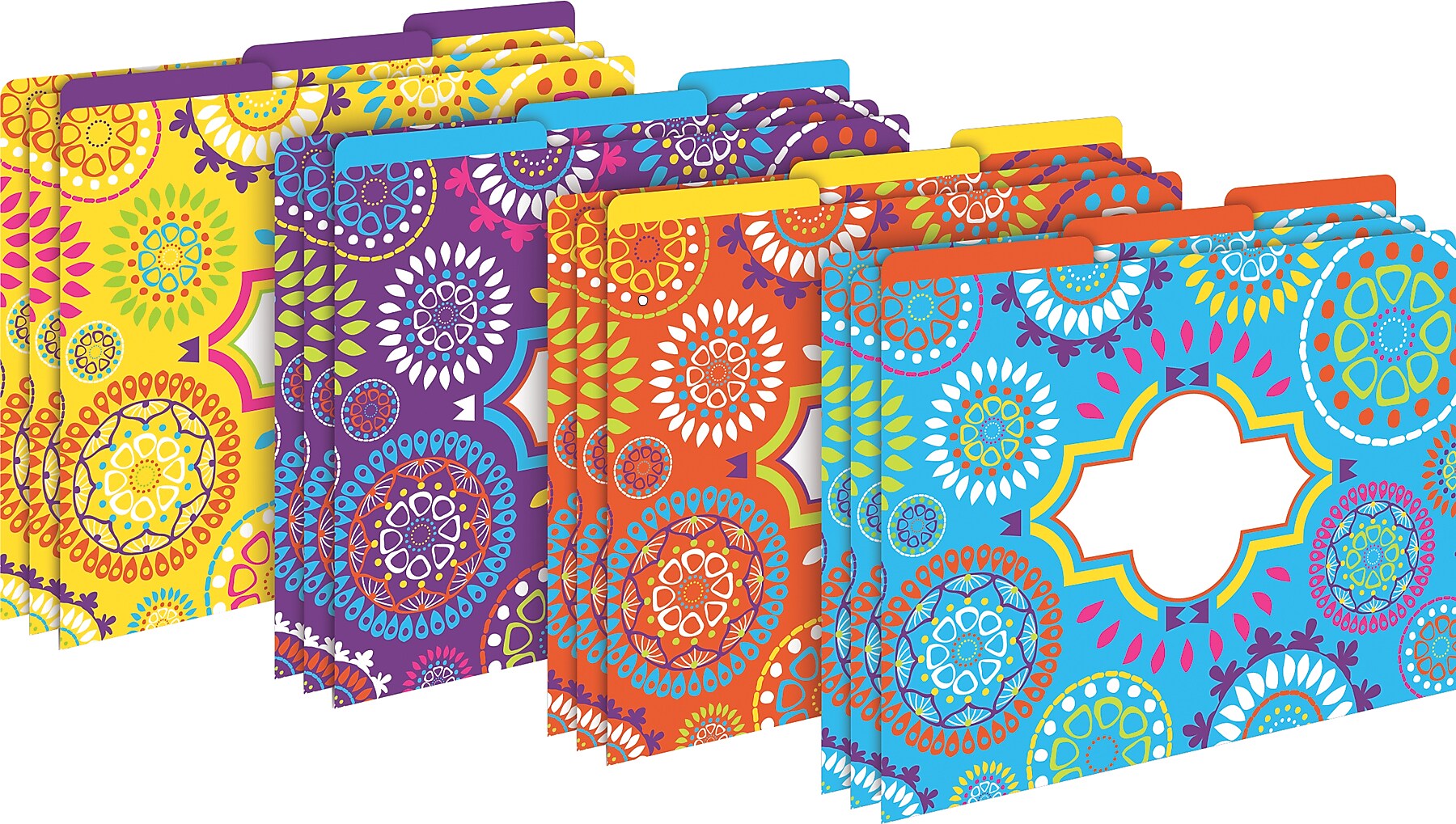 Barker Creek Moroccan File Folder, 1/3-Cut Tab, Letter Size, Assorted Colors, 12/Pack (2013)