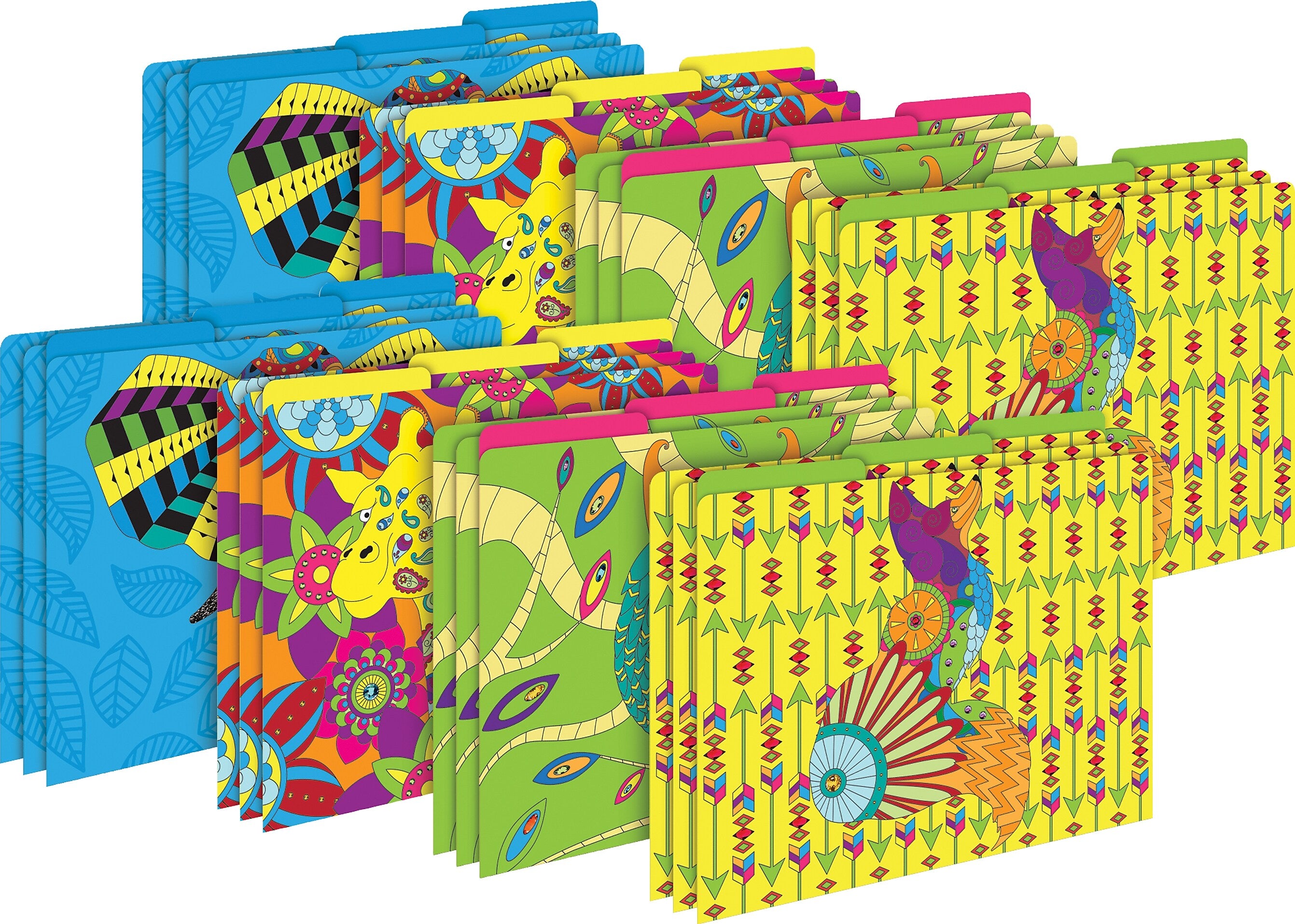 Barker Creek Beautiful Chevron File Folder, 1/3-Cut Tab, Letter Size, Assorted Colors, 24/Set (4398)
