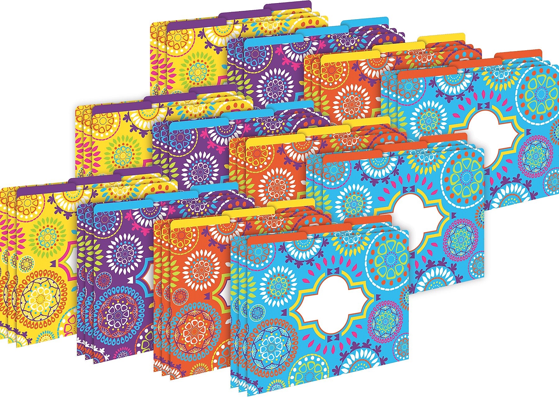 Barker Creek Moroccan File Folder, 1/3-Cut Tab, Letter Size, Assorted Colors, 36/Set (4401)