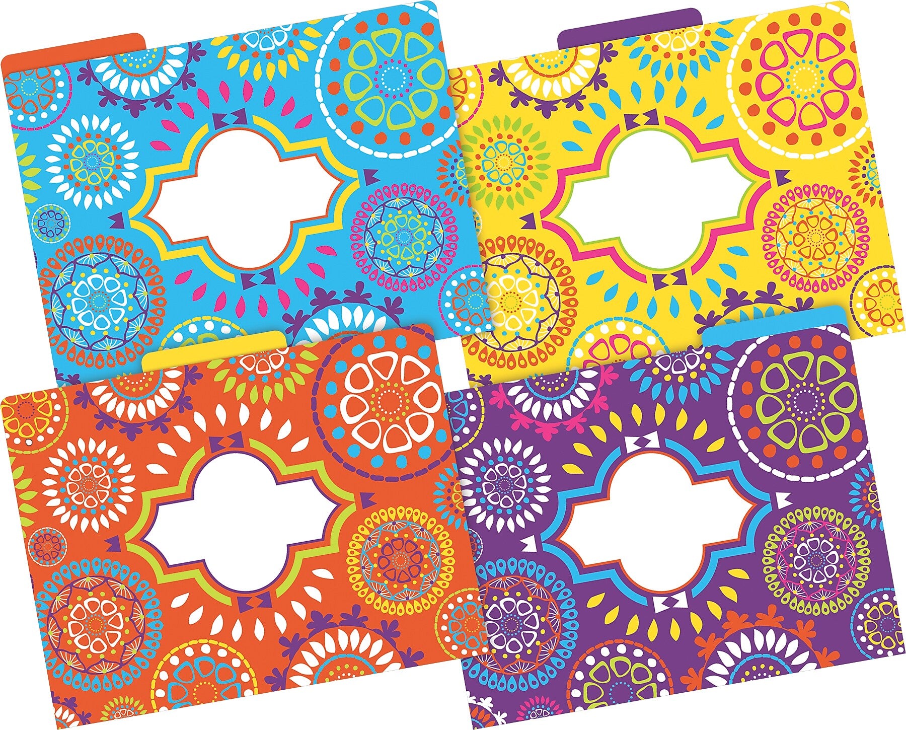 Barker Creek Moroccan File Folder, 1/3-Cut Tab, Letter Size, Assorted Colors, 36/Set (4401)