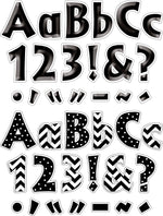 Barker Creek Black Tie Affair, Black Chevron & Dots  4" Letters and Numbers, Multicolored, 510/Pack (4425)