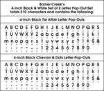 Barker Creek Black Tie Affair, Black Chevron & Dots  4" Letters and Numbers, Multicolored, 510/Pack (4425)