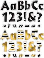 Barker Creek Gold & Black Tie Affair  4" Letters and Numbers, Multicolored, 510/Pack (4426)