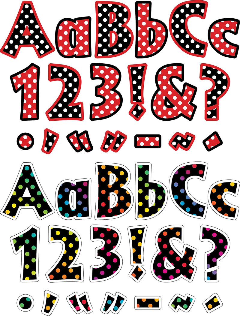 Barker Creek Dots & Over The Rainbow  4" Letters and Numbers, Multicolored, 510/Pack (4427)