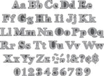 Barker Creek Chalkboard, Boho Chic, Black Chevron & Dots, Black Tie Affair  4" Letters and Numbers, 999/Pack (4428)