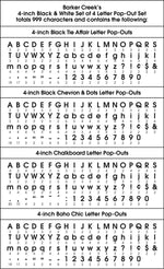 Barker Creek Chalkboard, Boho Chic, Black Chevron & Dots, Black Tie Affair  4" Letters and Numbers, 999/Pack (4428)