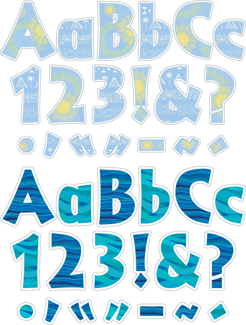 Barker Creek Thoughtfulness, Sea & Sky  4" Letters and Numbers, Multicolored, 510/Pack (4430)