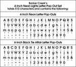 Barker Creek Neon & Black Tie Affair  4" Letters and Numbers, Multicolored, 510/Pack (4431)