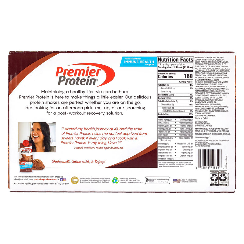 Premier Protein Chocolate Ready to Drink Shake, 11 oz., 15/Pack (220-02369)