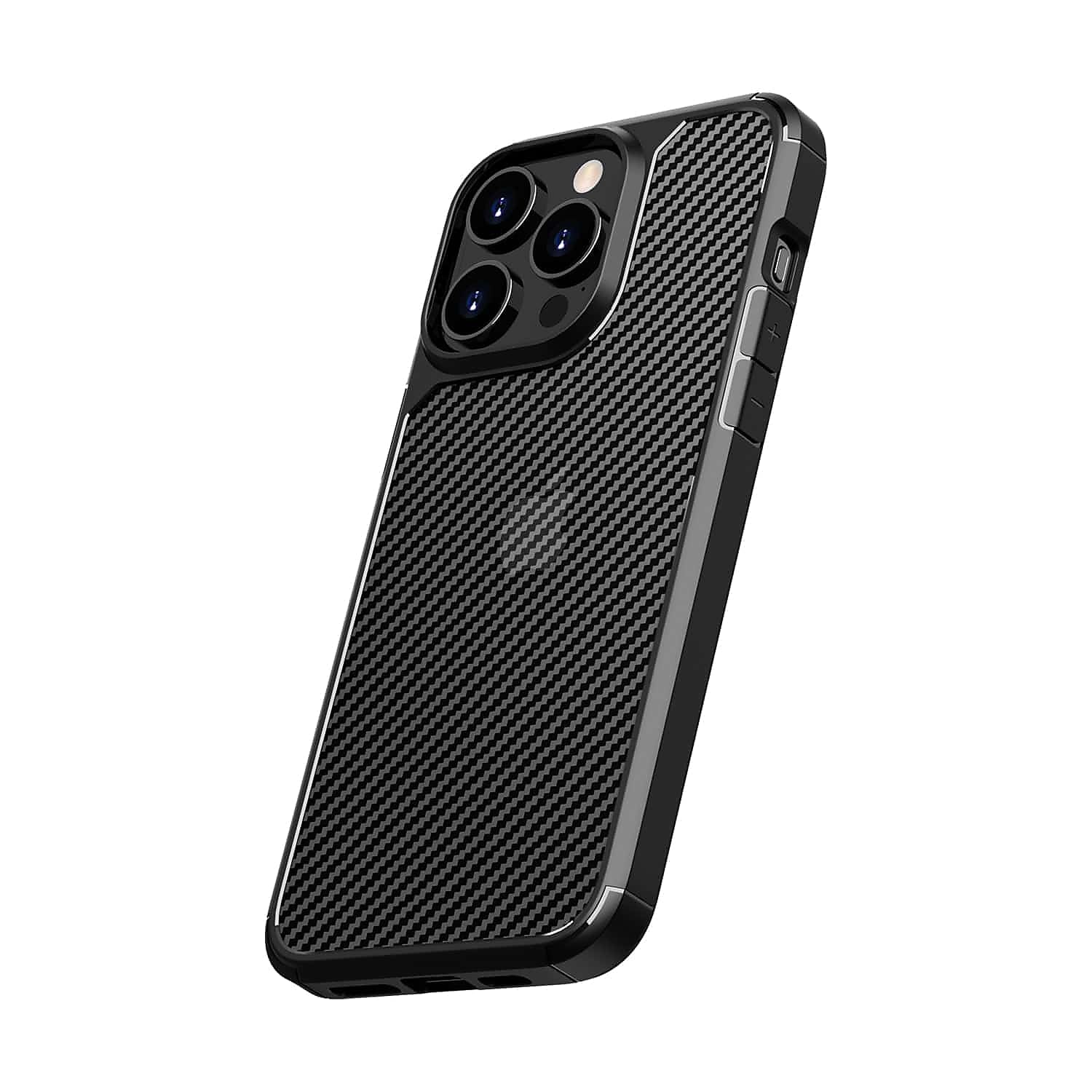 SaharaCase Rugged Case for iPhone 15 Pro Max with Glass Screen, Camera Protector, Shock Absorbing, Black (CP470ZD128ZD131)