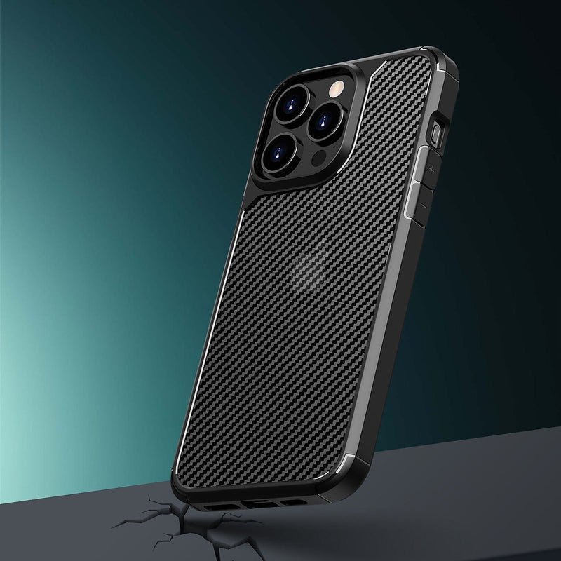 SaharaCase Rugged Case for iPhone 15 Pro Max with Glass Screen, Camera Protector, Shock Absorbing, Black (CP470ZD128ZD131)