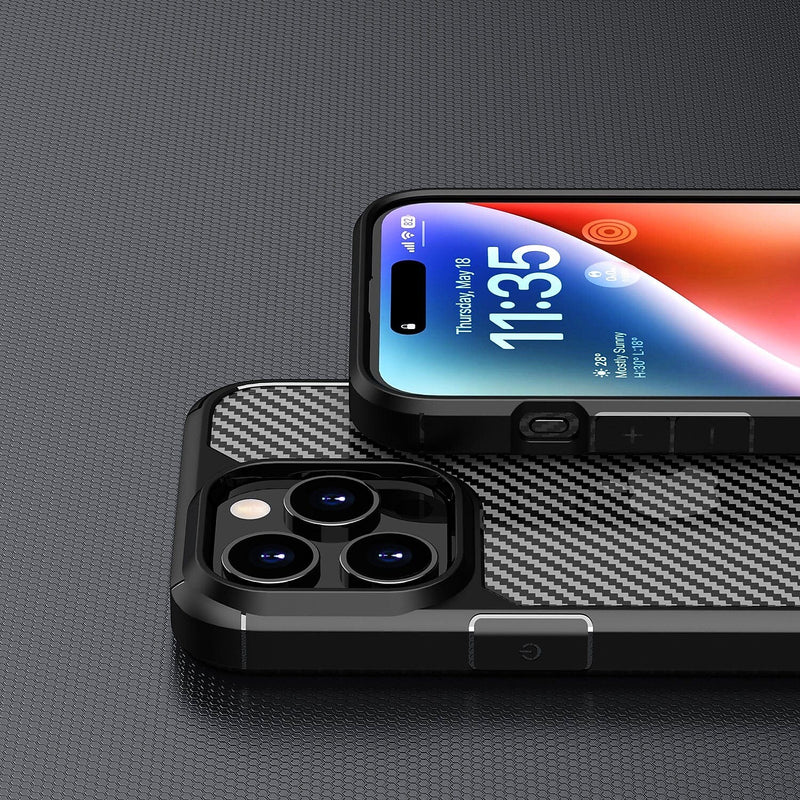 SaharaCase Rugged Case for iPhone 15 Pro Max with Glass Screen, Camera Protector, Shock Absorbing, Black (CP470ZD128ZD131)