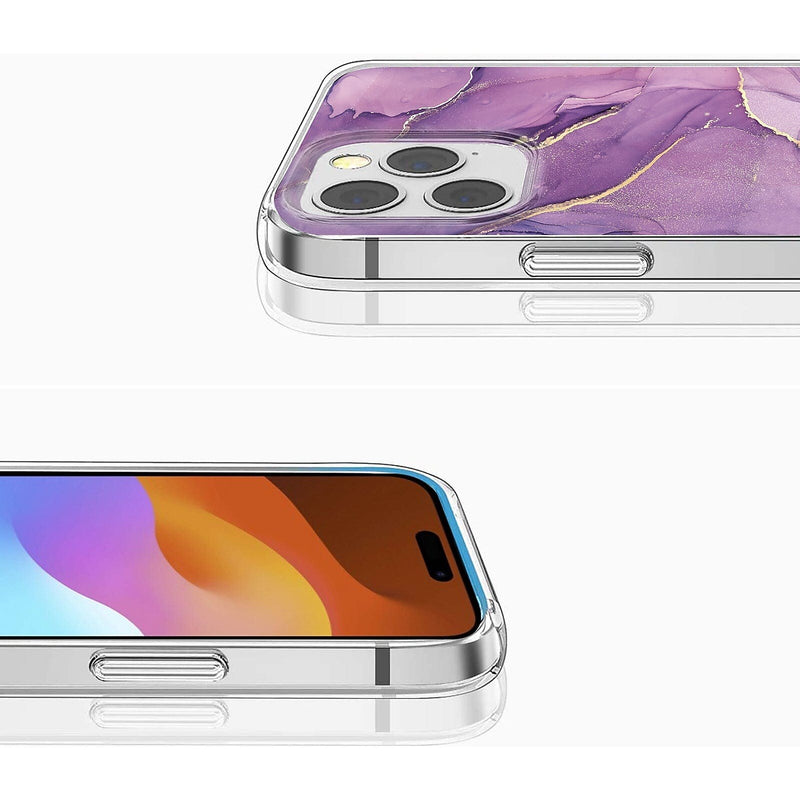 SaharaCase Purple Marble Case, Tempered Glass Screen and Camera Protector for iPhone 15 Pro Max (CP474ZD128ZD131)