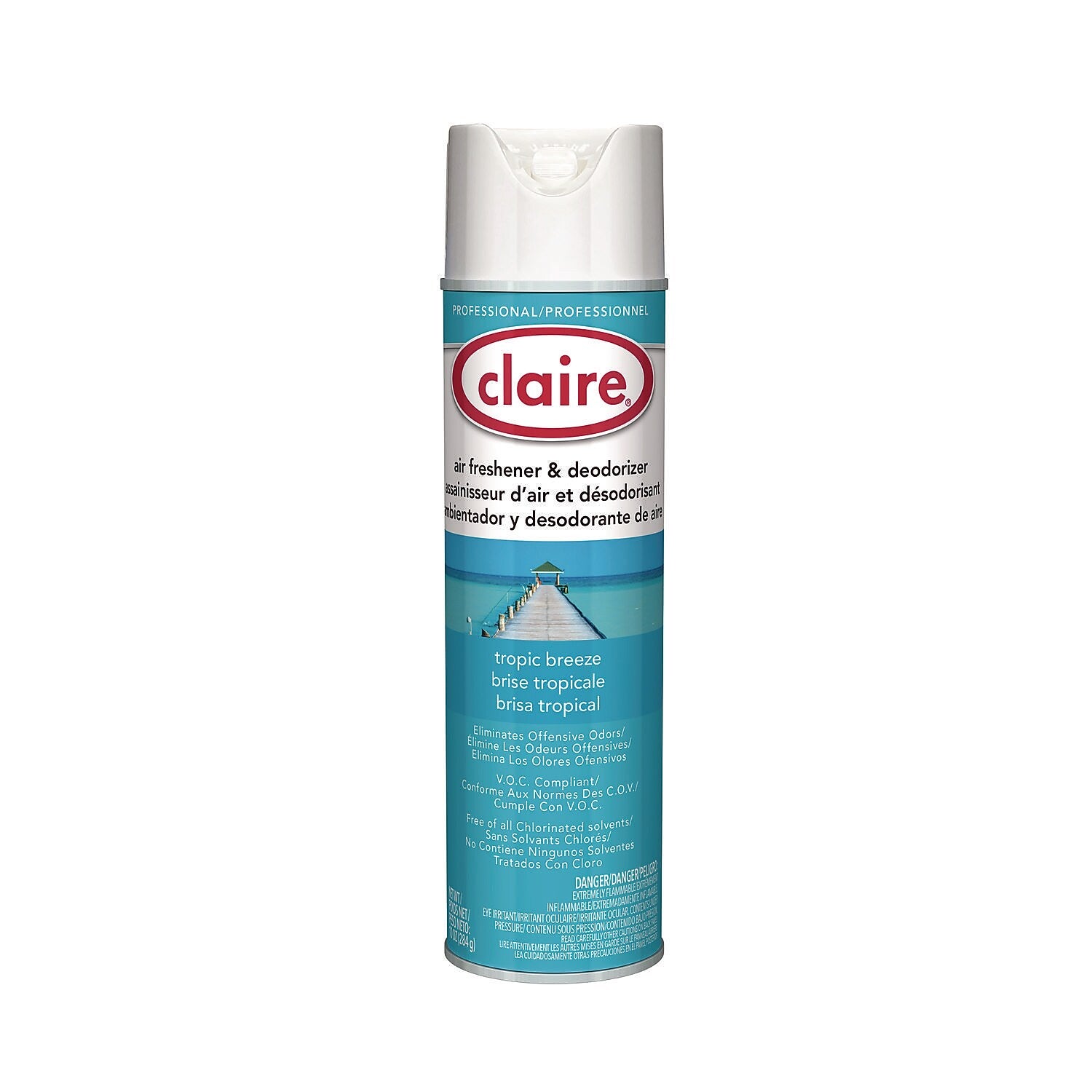 Claire Air Freshener & Deodorizer Aerosol, Tropic Breeze Scent, 10 oz, 12/Carton (CL165)