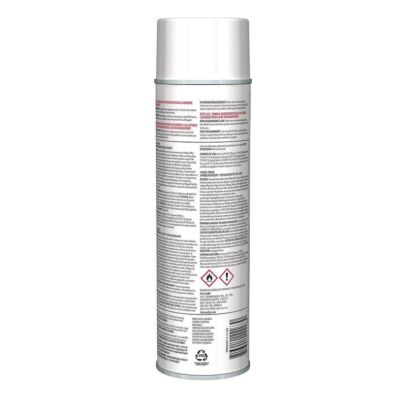 Claire Air Freshener & Deodorizer Aerosol, Fresh Linen Scent, 10 oz, 12/Carton (CL163)