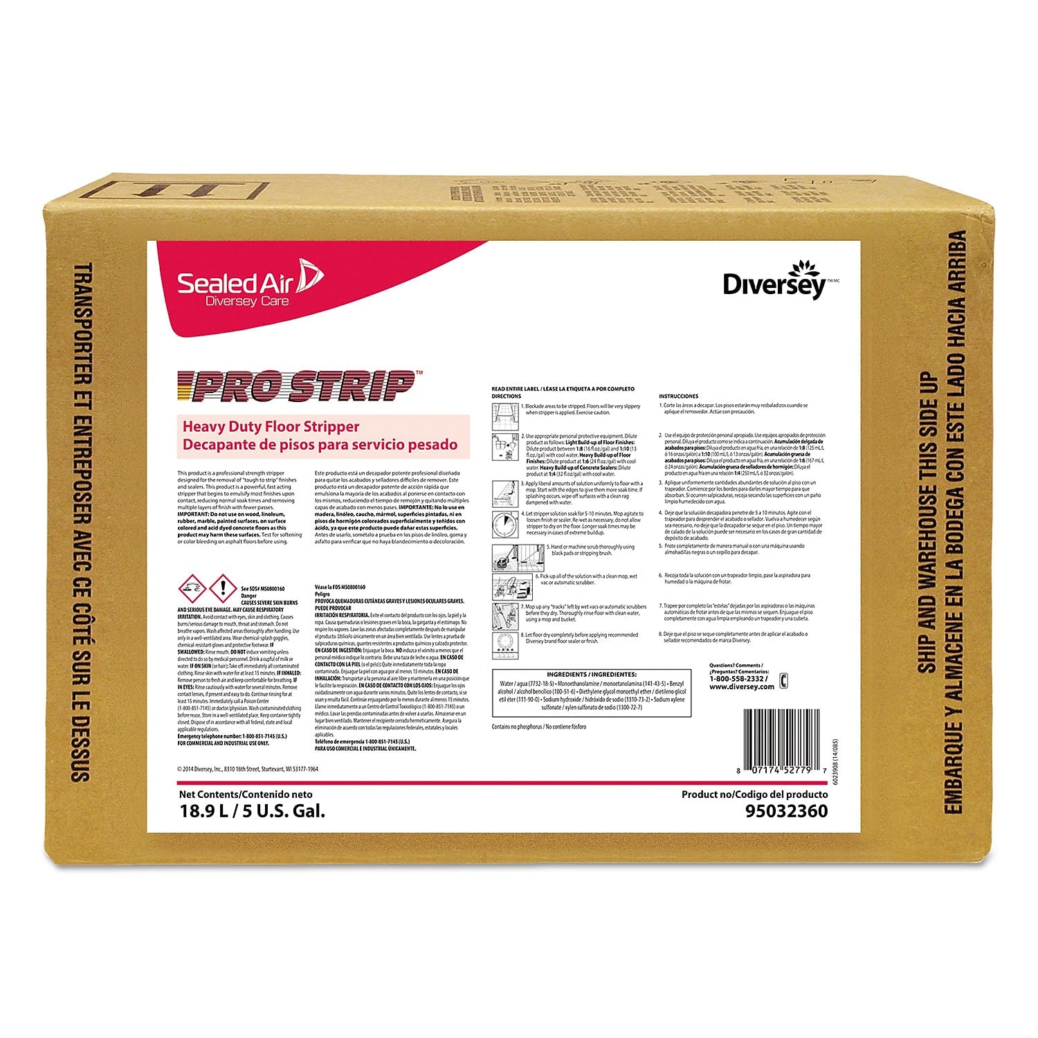 Diversey Pro Strip Floor Stripper, Cherry Almond, 5 gal (95032360)