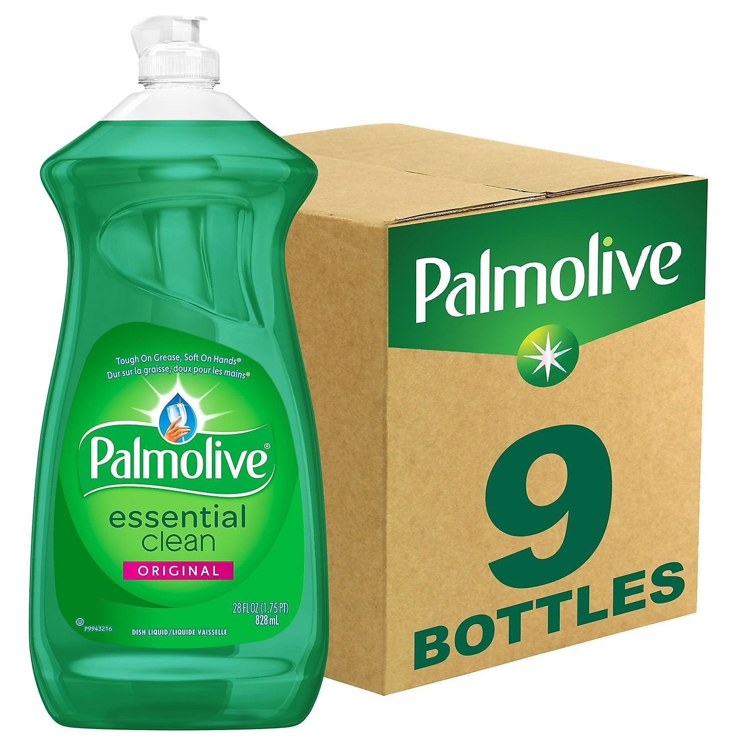 Palmolive Essential Clean Dish Soap, Fresh, 28 oz., 9/Carton (US06022A)