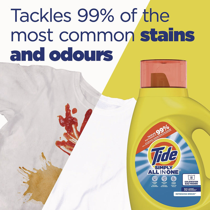 Tide Liquid Laundry Detergent, Refreshing Breeze™, 64 Loads, 84 oz., 4/Carton (44206)