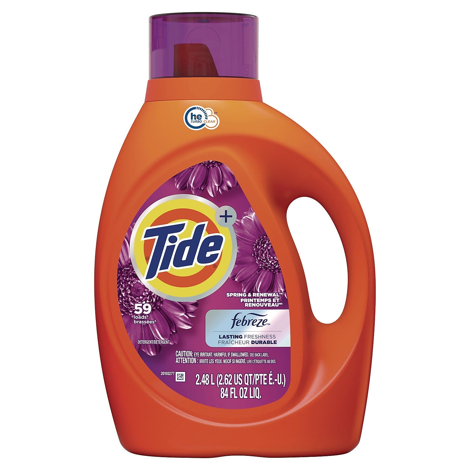 Tide Simply Clean and Fresh Liquid Laundry Detergent, Spring & Renewal™, 64 Loads, 84 oz., 4/Carton (87566)