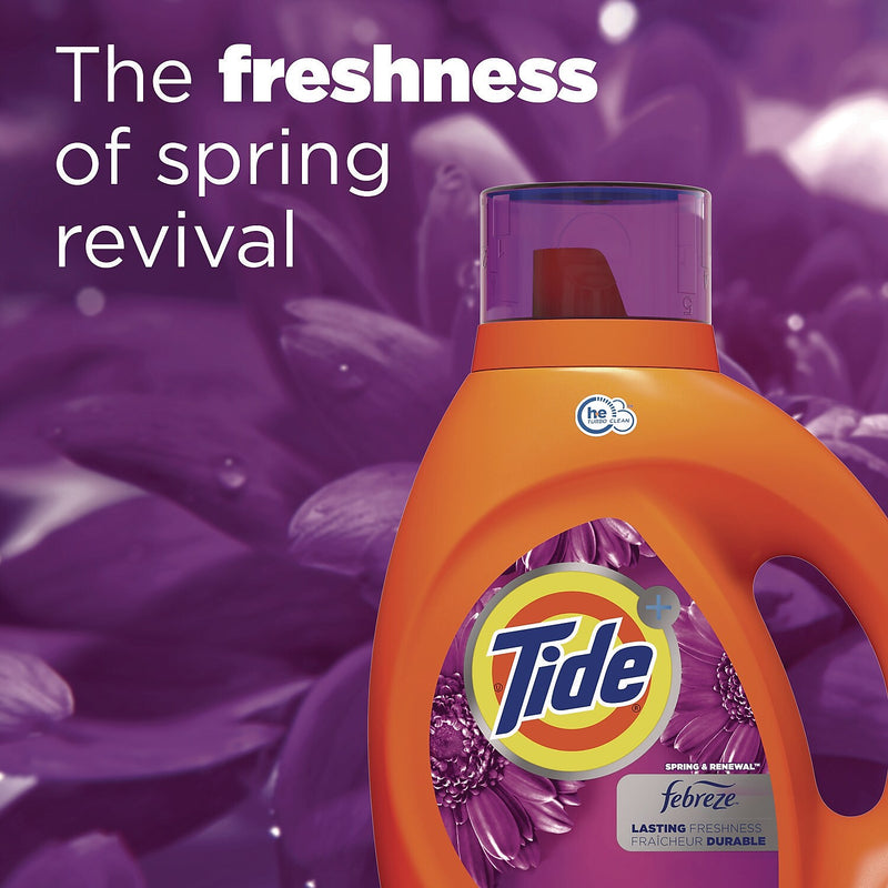 Tide Simply Clean and Fresh Liquid Laundry Detergent, Spring & Renewal™, 64 Loads, 84 oz., 4/Carton (87566)