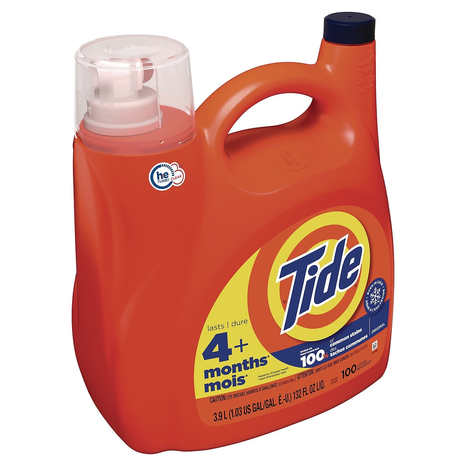 Tide Liquid Laundry Detergent, Original, 100 Loads, 132 oz., 4/Carton (80718334)
