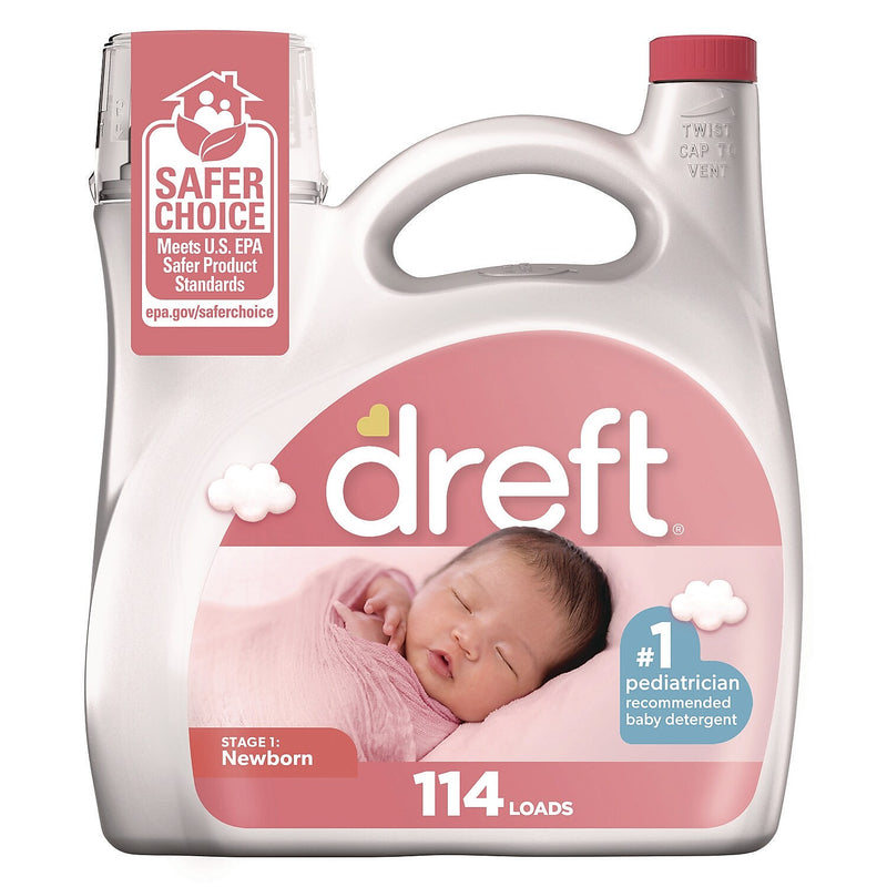 Dreft Ultra HE Liquid Laundry Detergent, Baby Powder, 114 Loads, 150 oz., 4/Carton (03241)