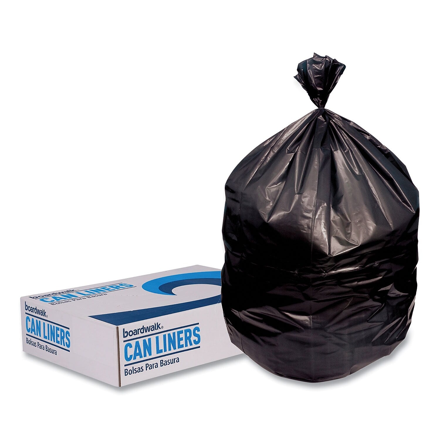 Boardwalk 23 Gallon Trash Bag, 28" x 45", Low Density, 0.9 mil, Black, 200 Bags/Box (H5645TKKR01)