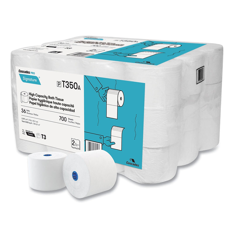 Cascades PRO Signature Toilet Paper, 2-Ply, White, 700 Sheets/Roll, 36 Rolls/Case (T350)