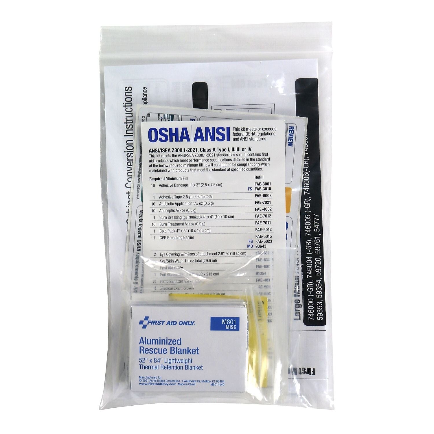First Aid Only SmartCompliance ANSI 2021 Conversion Kit, Class A (91365)