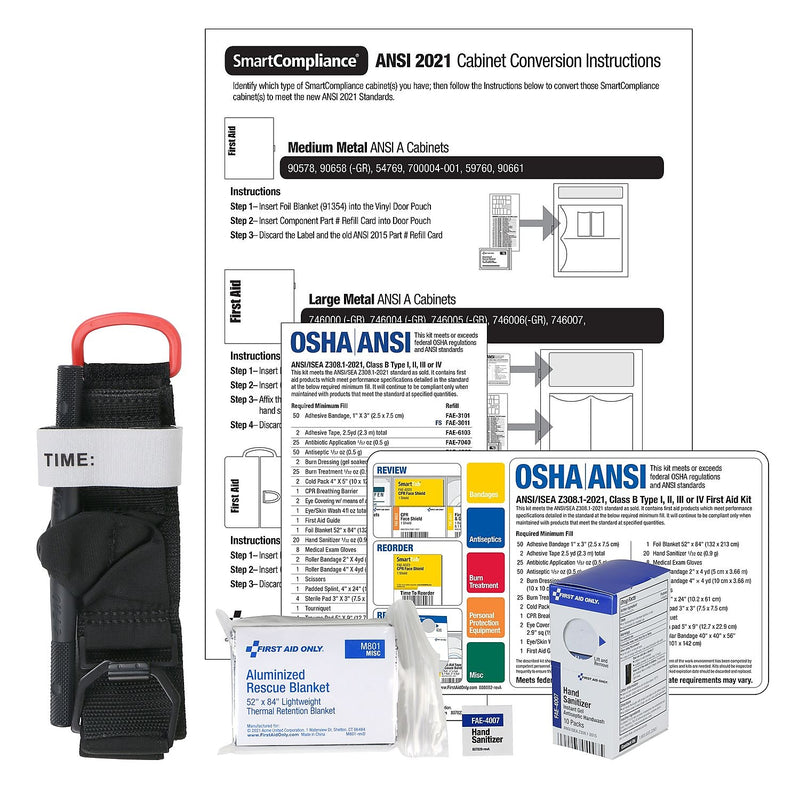 First Aid Only Smart Compliance B Plastic 2021 Conversion Kit, ANSI Class B, 10 People, 12 Pieces (91366)